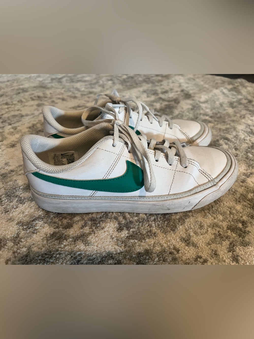 Nike Boys Court Legacy DA5380-120 White Green Casual Shoes Sneakers Size 5Y